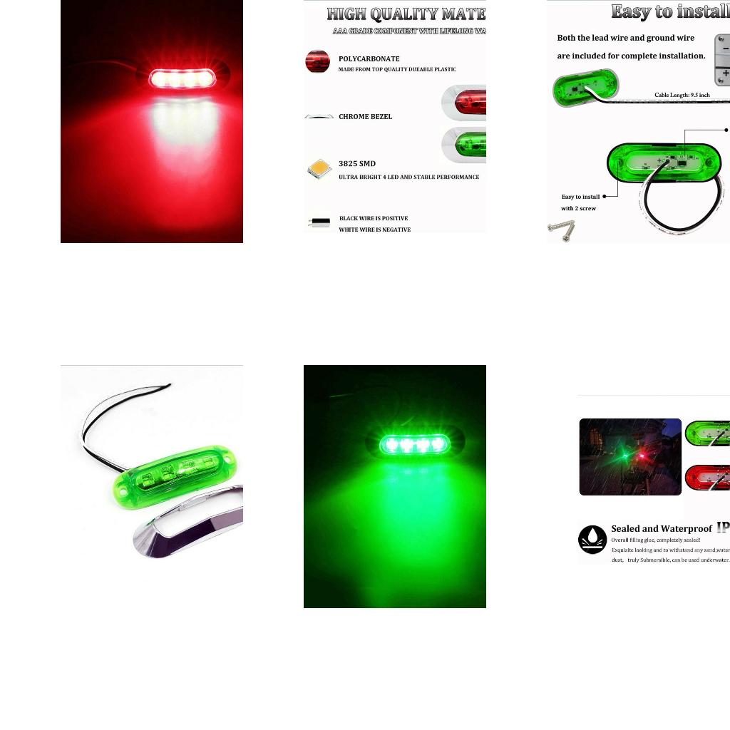 Fishing Boat Navigation Light - Weather-Resistant Red Green Marine Navigation Light