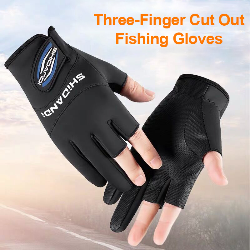 Fishing Gloves Men Three Finge - Fishing Boat Oar ulasan dan harga