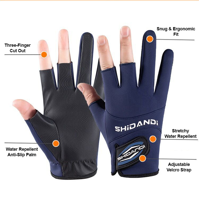 Fishing Gloves Men Three Finge - Fishing Boat Oar ulasan dan harga