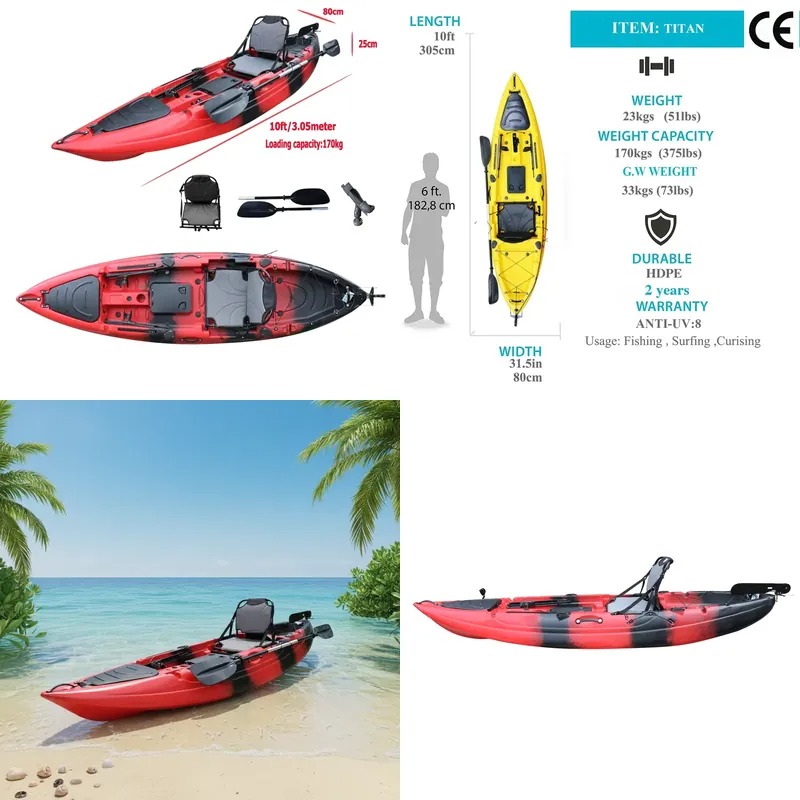 10ft Single Seat Sit on Fishin - Fishing Boat Paddle ulasan dan harga